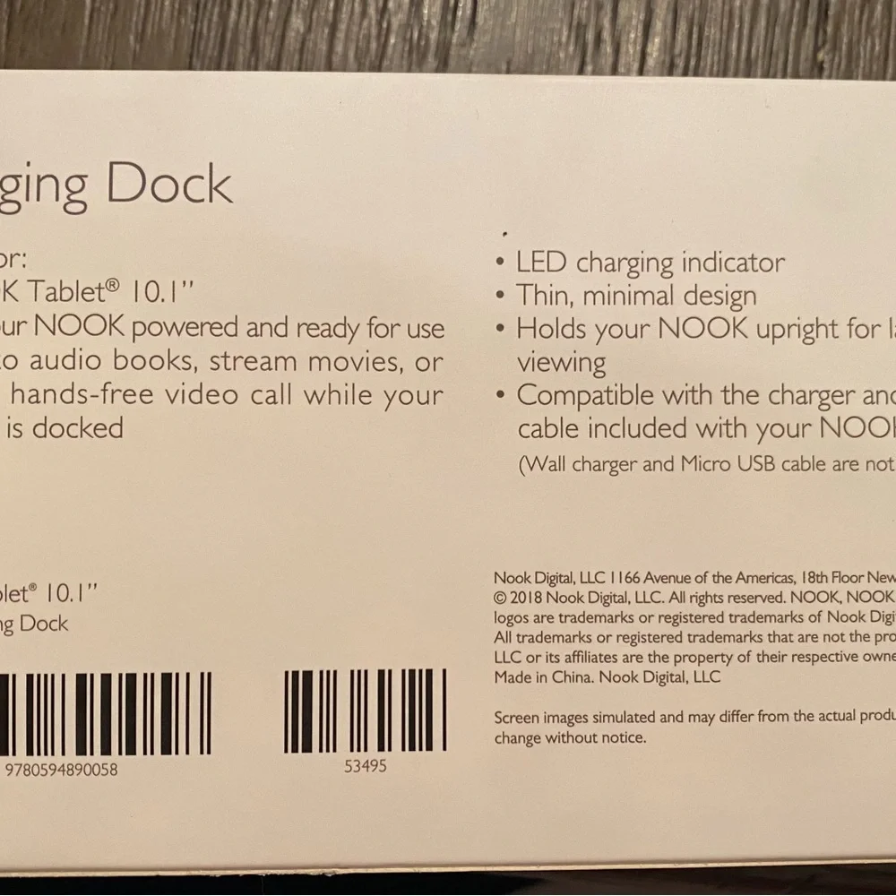 Nook charging dock